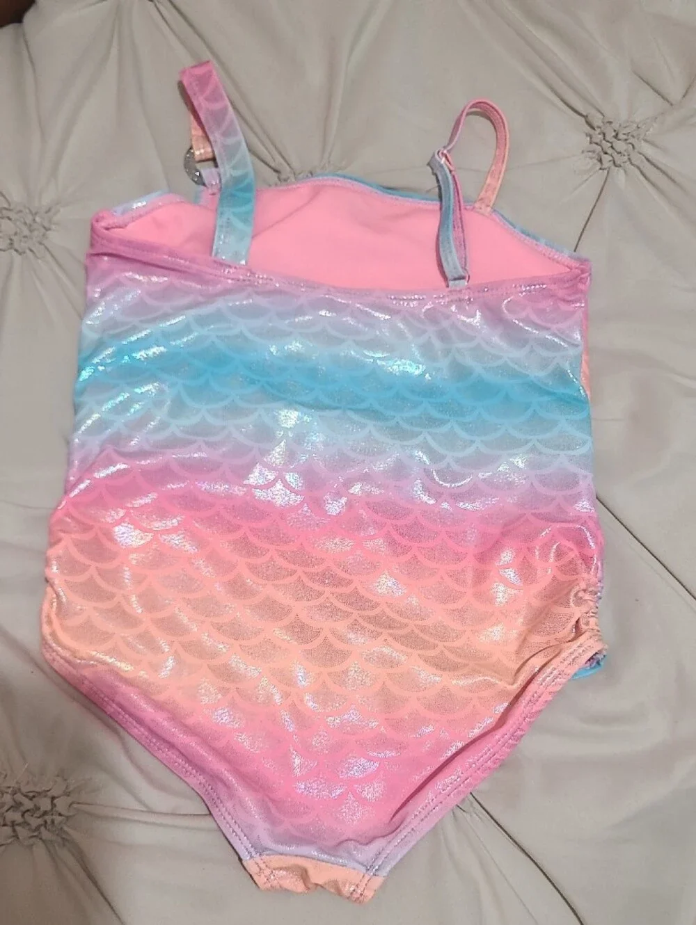 Magic Pastel Pink Girls' Swimsuit with Shimmer Accent